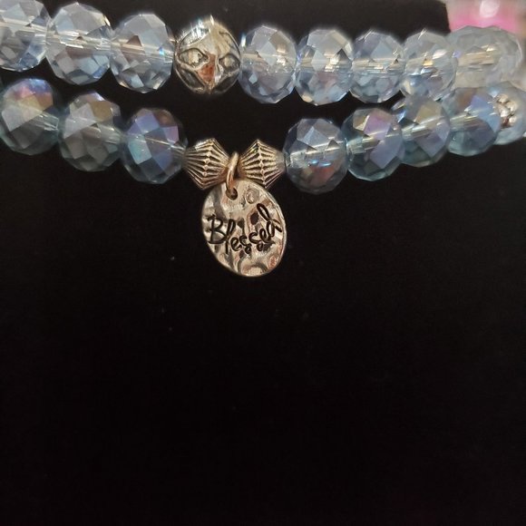 "Blessed" Stretch Bracelet - set of 2 - Picture 1 of 1